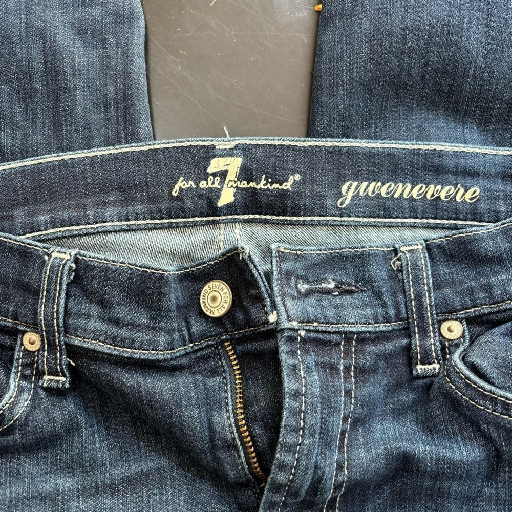 7‎ For All Mankind Gwenevere skinny jeans middle dark wash woman’s size 30 - Picture 2 of 7